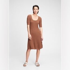 Gap Fit & Flare Sweater Dress Small petite Brown